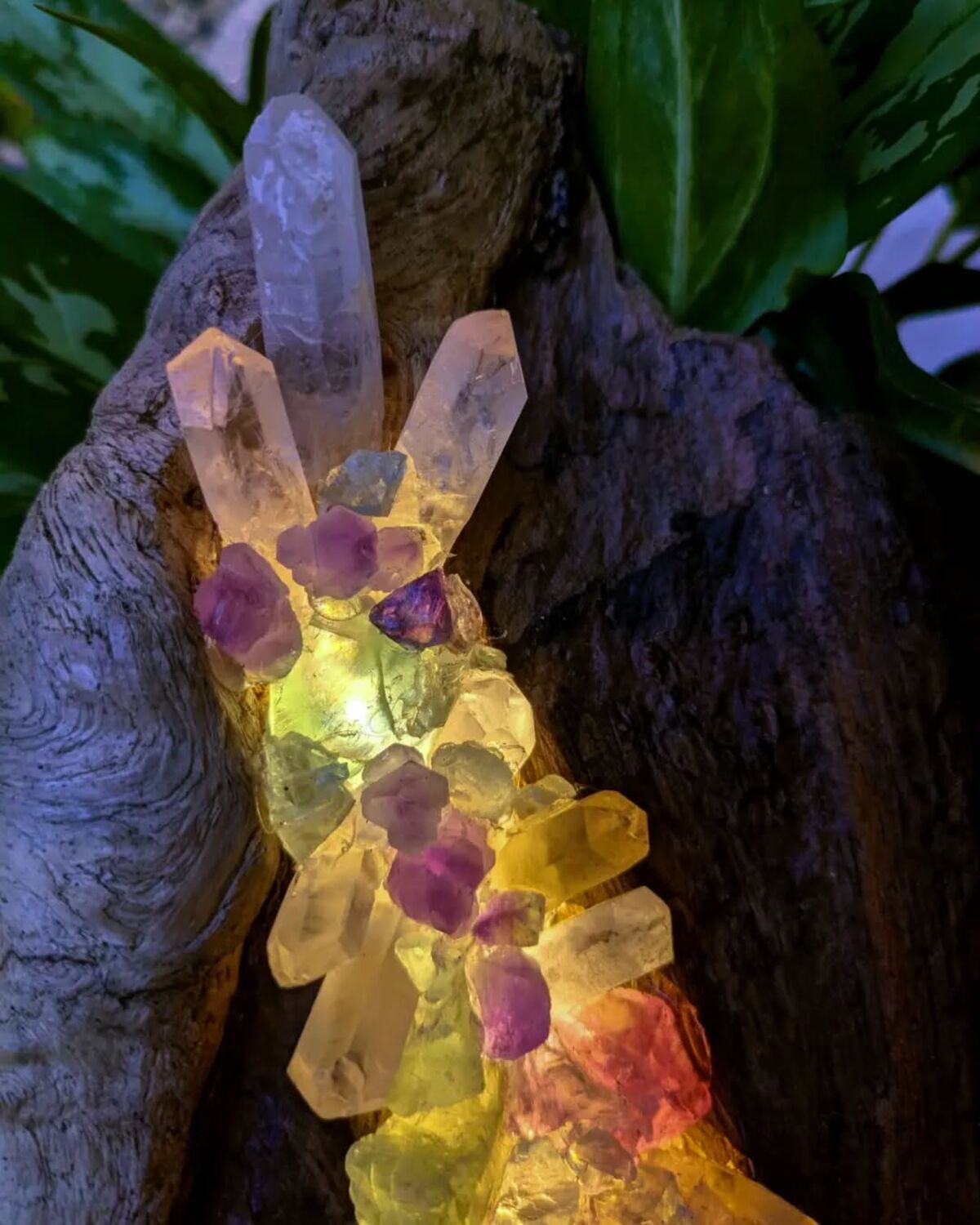 Crystal lamp with LED lighting